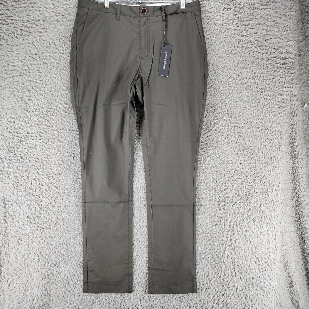 Nifty Genius Pants Mens 34x34 Truffle Brown Stretch Mid Rise Chino *NWT*